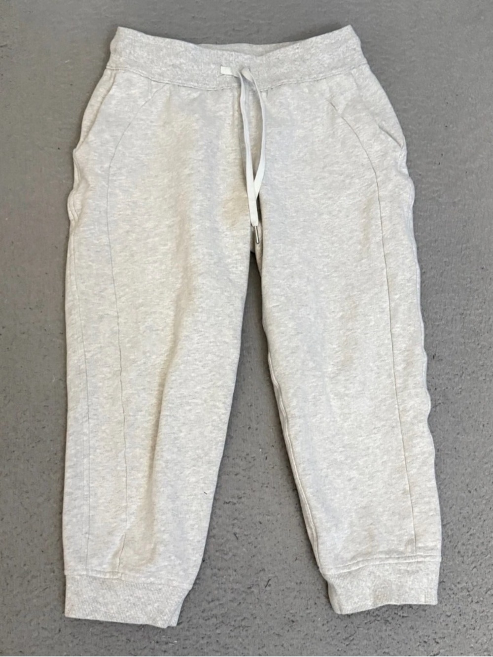 Lulu Scuba High-Rise Jogger Fleece 28" Heathered Core Ultra Light Grey sz 20